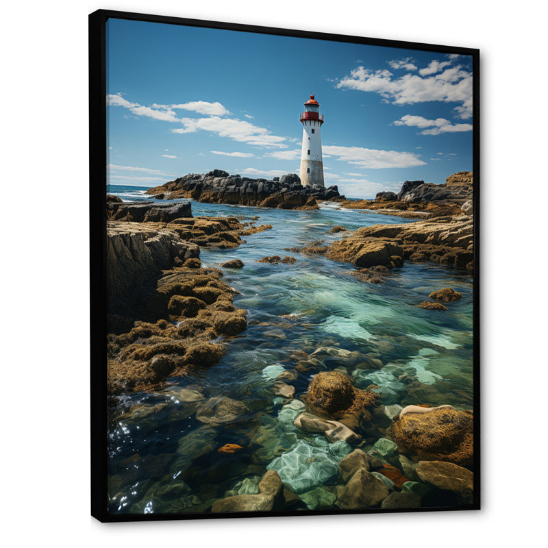 Photo sur toile, "Phares d'Acampo" par The Cliff, H 20 po x l 12 po x P 1 po, Cadre flottant noir