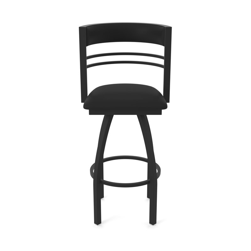 Hunter Swivel Stool, Black Wrinkle, Tabouret de bar (siège d'une hauteur de 36 po), Vinyle - Vinyle noir