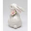 Figurine de lapin avec rose rose - Debout - 12,7 cm (5 po) de hauteur