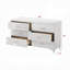 Commode de rangement contemporaine à finition blanche avec 6 tiroirs et meubles de chambre à coucher 1 pièce