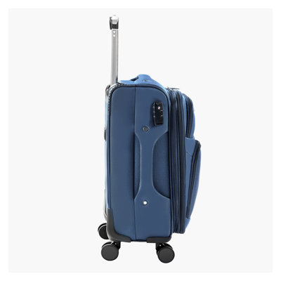 Bagage de transport extensible 20 pouces avec roulettes et valise TSA - Valise de voyage bleue légère