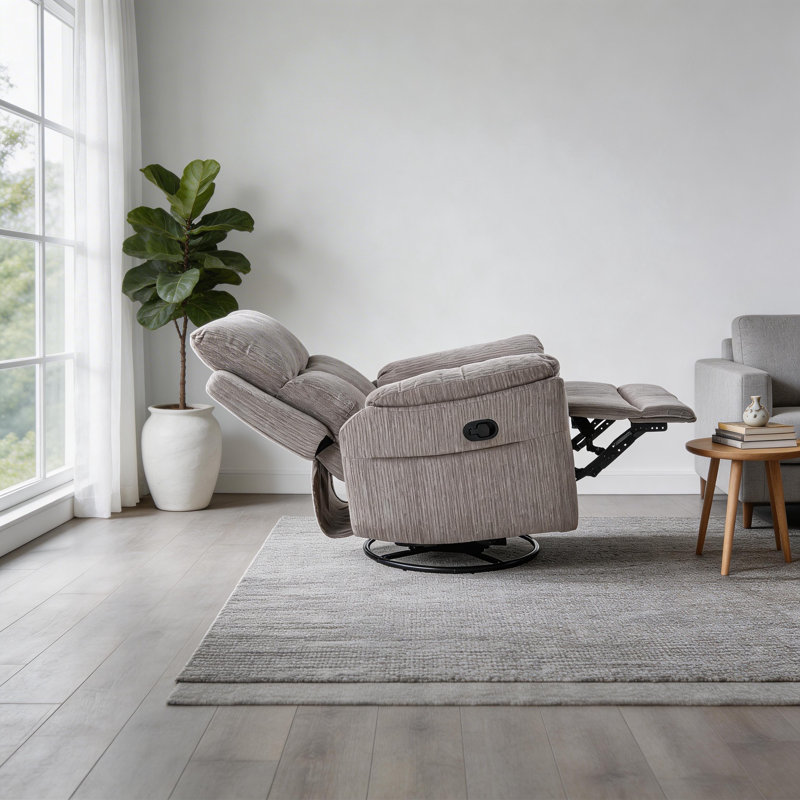 Fauteuil inclinable à bascule pivotant à 360 ° Beige, Beige
