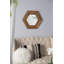 Miroir hexagonal 18,5 "x 18,5" avec cadre en bois, décoration murale pour le couloir de la salle de bain-2028523421