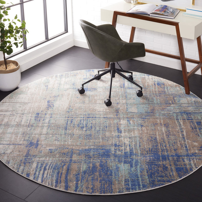 Strasser Skyler Performance Abstract Rug, Round 6'7"
