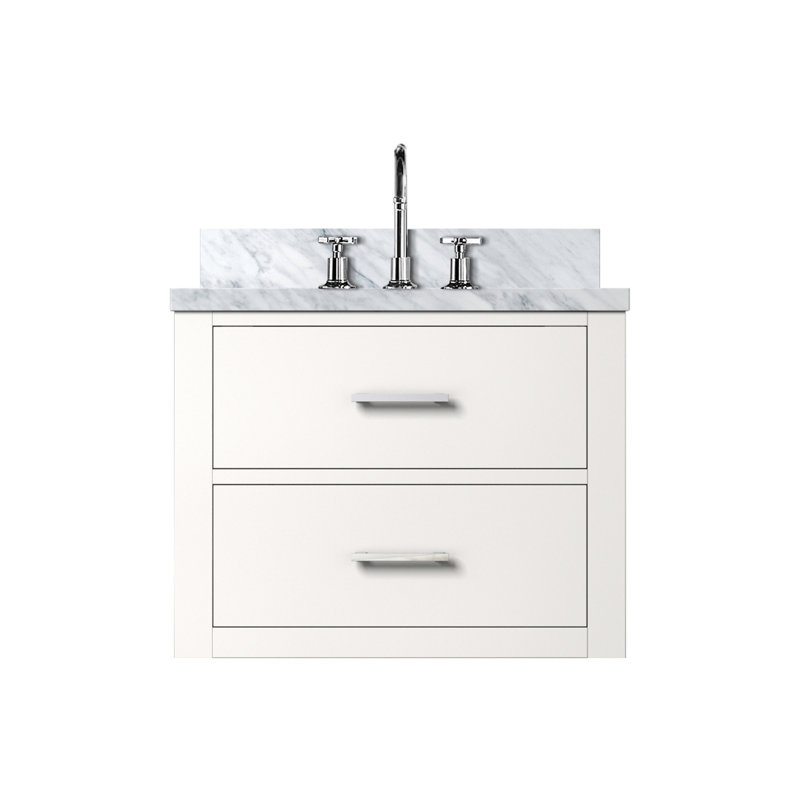 Ensemble de meuble-lavabo simple blanc l 24 po x P 18 po, plateau en acrylique et robinet