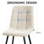 Linen Upholstered Dining Chairs with High Back and Metal Legs-1172011190-1172011187