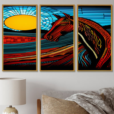 Girard - cheval, ensemble d'art mural