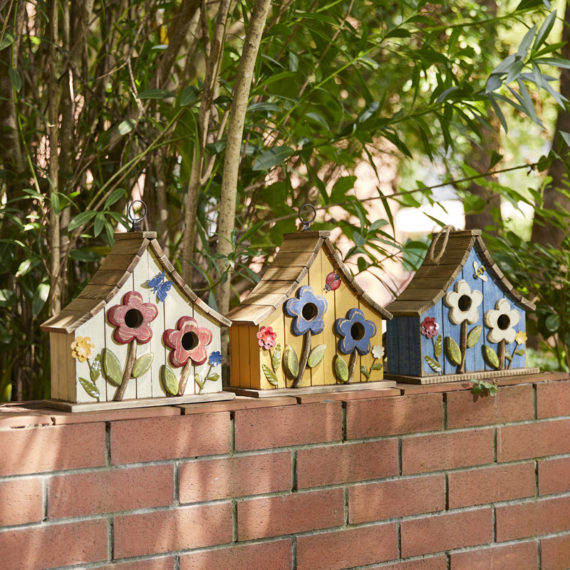 Athena 11 in x 11 in x 5 in Birdhouse, Yellow