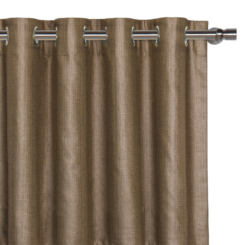 Panneau de rideau simple obscurcissant avec œillets de couleur unie Meridian, Moka méridien, L 48 po x L 120 po