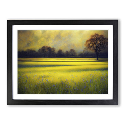 Luscious Bluebell Field 1 Piece Single Picture Frame Wall Art