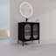 Meuble-lavabo autoportant de 30 pouces avec lavabo en céramique et porte en acrylique-2067783798