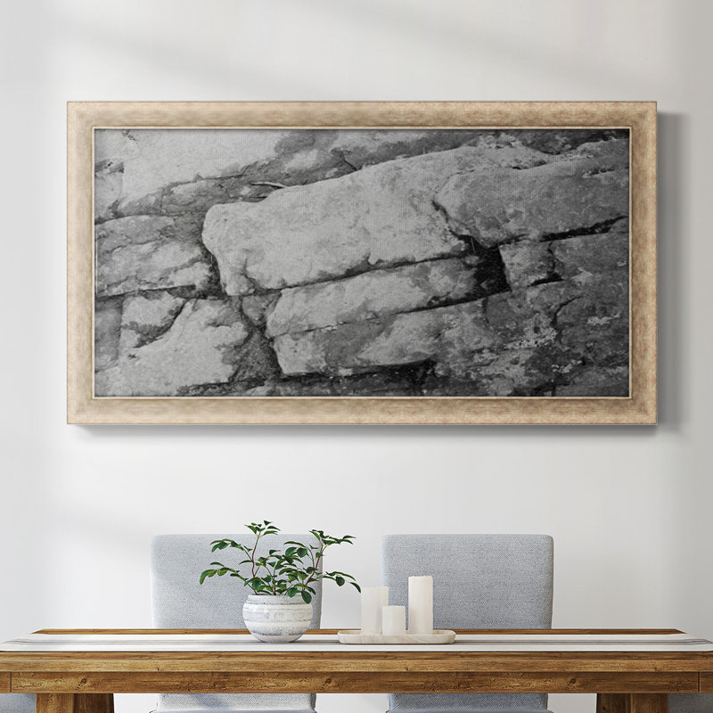 Found Textures Xiii, reproduction d'art sur toile, H 21 po x l 37 po x P 1,25 po, Toile avec cadre gris / noir