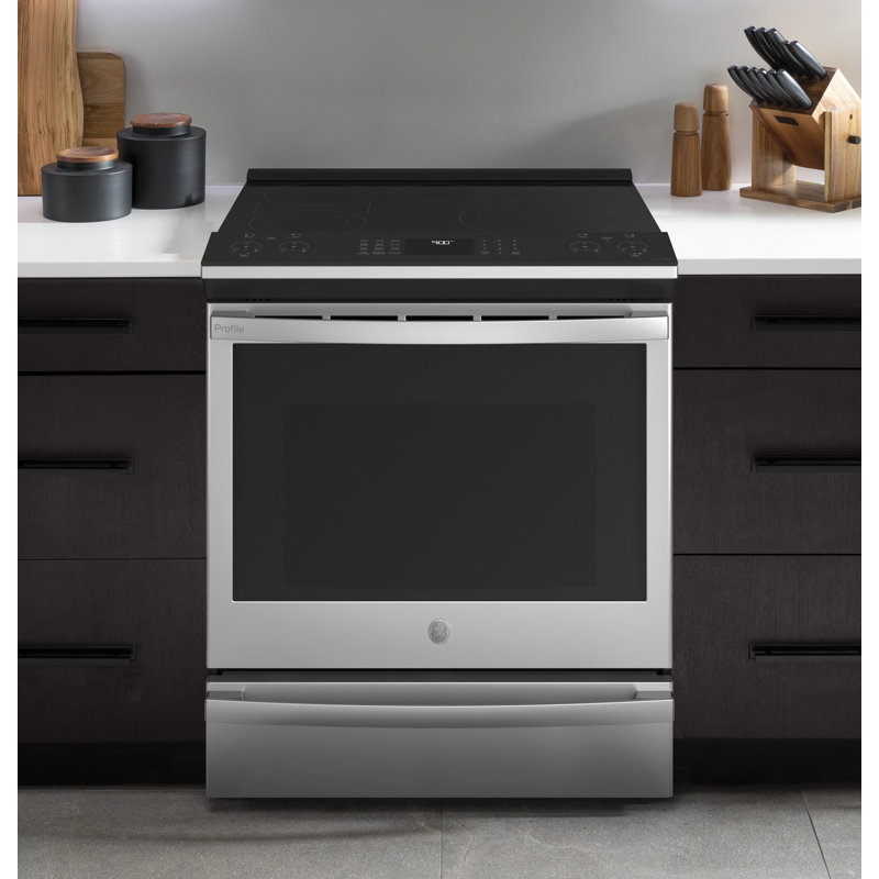 GE Profile Smart Appliances 30" 5.3 cu.ft. Slide-in Electric Range, Stainless Steel