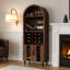 Armoire bar 71 po Farmhouse: grande armoire arquée, armoires à vin et bar à vin, station à whisky avec support à vin et porte-verres à vin-2078023186