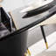 Et table de salle à manger en acier et acier avec base en marbre noir doré - 47,45 po x 29,66 po élégant pour les petits dîners