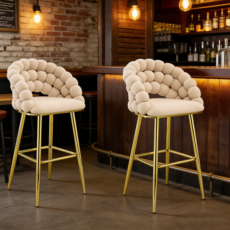 Tabourets de bar 2 pièces 2 pièces, Beige