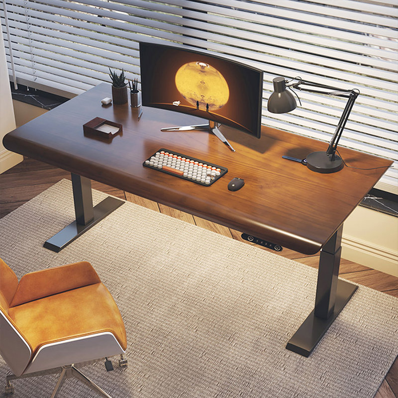 Bureaux rectangulaires en bois massif brun, H 48,03 po x l 70,87 po x P 27,56 po