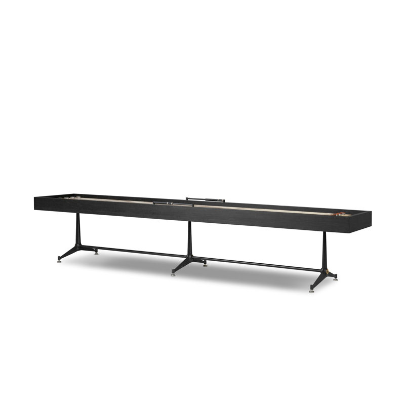 Small Shuffleboard Table-Ebonized Oak, Smoked Oak, 13ft
