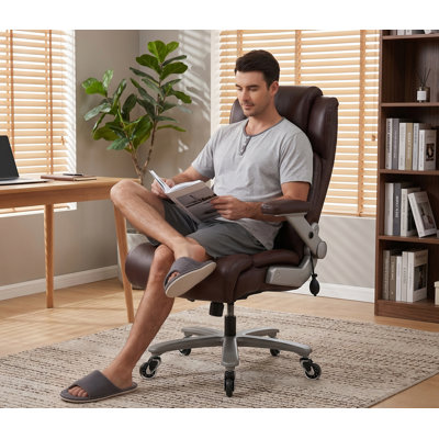 Big and Tall 700lbs Office Chair Adjustable Lumbar Support 3D Flip Arms Heavy Duty Metal Base&Wheels