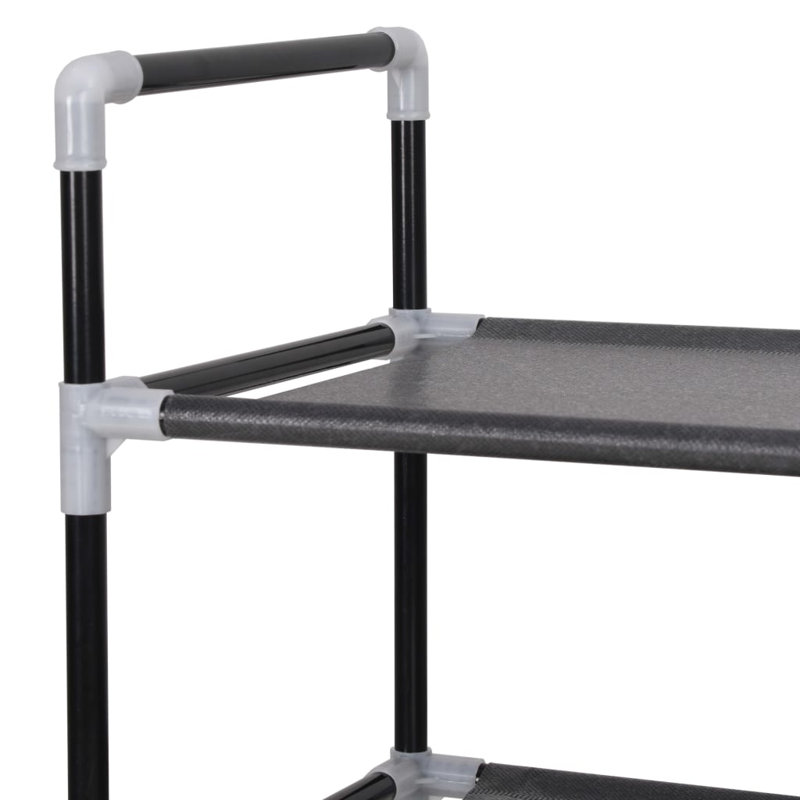 Shoe Rack Black Metal Standard Rectangular Design Entryway Hallway