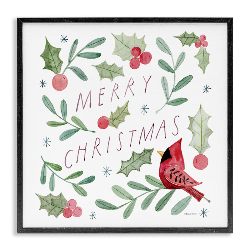 «Soft Whimsical Christmas», estampe numérique encadrée par Rachel Nieman, Giclée encadrée noir minuit, H 17 po x l 17 po