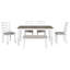 Ensemble de table de salle à manger de style rustique 6 pièces TREXM avec 4 chaises rembourrées et un banc (brun et blanc délavé)-129752005