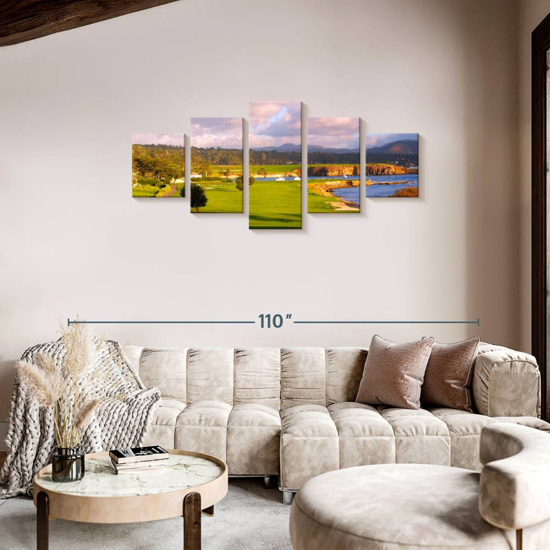 Parcours de golf Pebble Beach, H 34 po x l 74 po