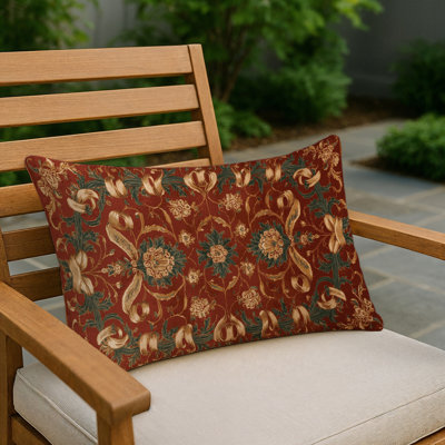 Coussin décoratif à carreaux brun intérieur et extérieur