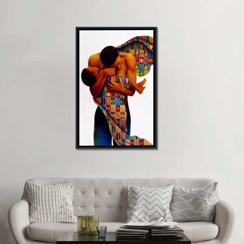 Sheltering Love by Keith Mallett - Gallery-Wrapped Canvas Giclee Print, 26" H x 18" W x 1.5" D, Black Framed Canvas, No Mat