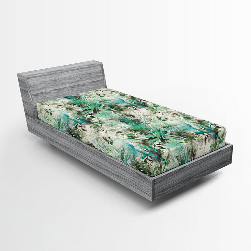 Drap-housse Ambesonne Jungle Design, Twin Fitted Sheet