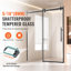 Porte de douche sans cadre 58-59 x 75 en verre trempé transparent 5/16