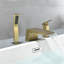 Robinet de baignoire romaine à fixation sur le comptoir avec douche à main, poignée simple, sortie d'eau à 2 modes-125254799