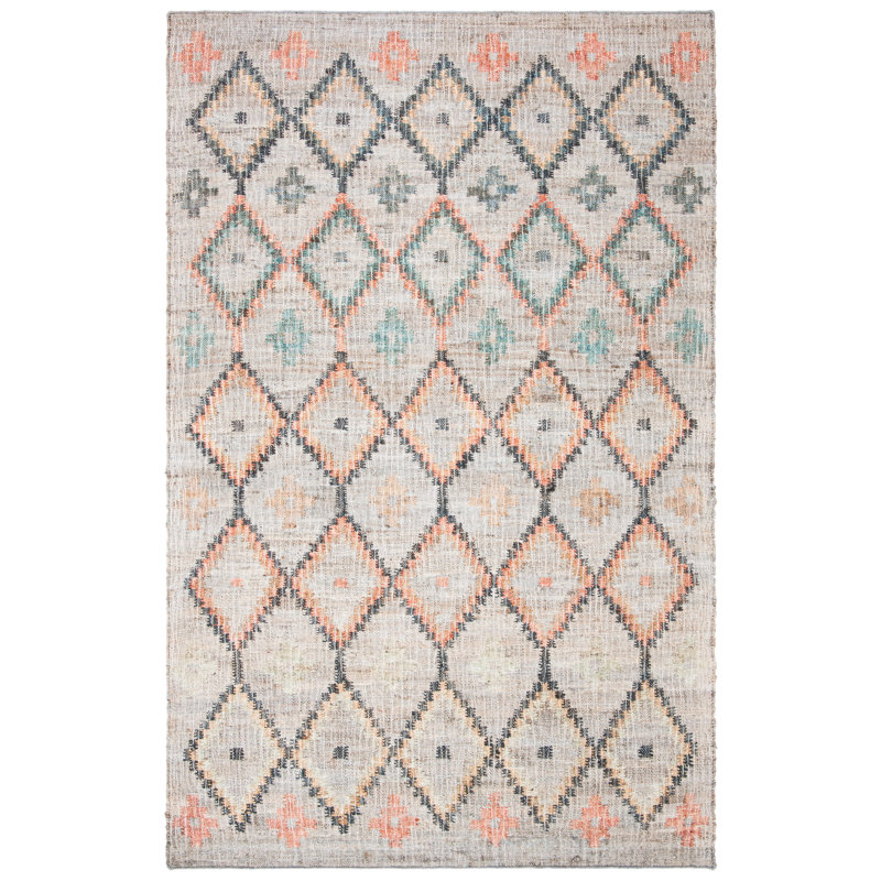 Tapis géométrique en jute tissé à la main Janet, Rectangle 9 pi x 12 pi