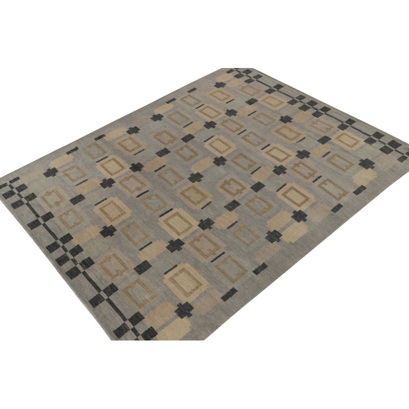 Scandinavian Wool Geometric Area Rug, Rectangle 8' x 10'