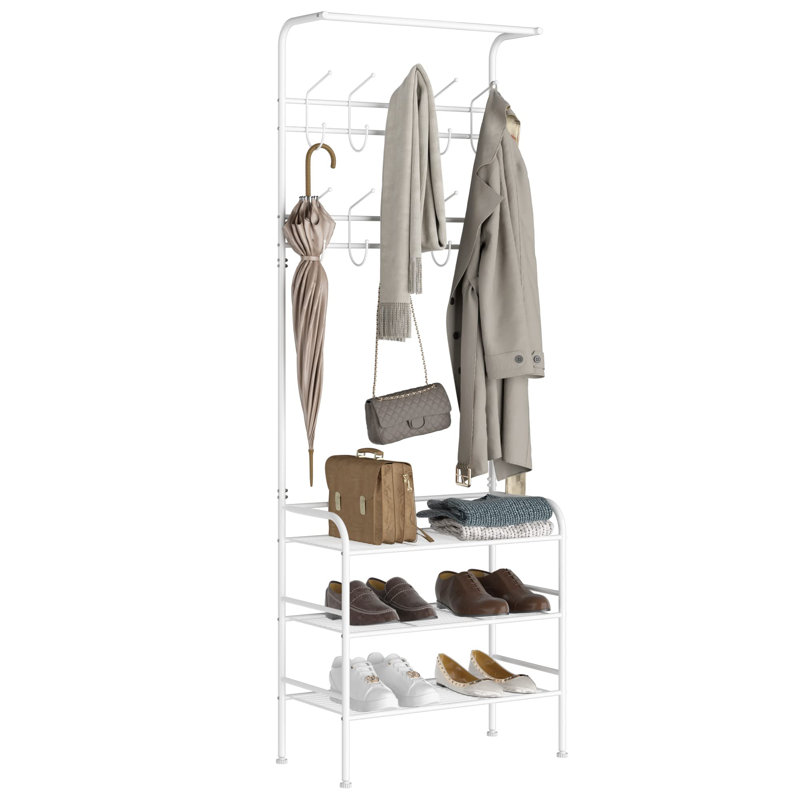 Abhilash Hall Tree 68.5cm Wide, White