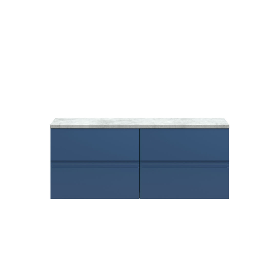 Urban 120.5Cm Wall Mounted Double Bathroom Vanity Base Only