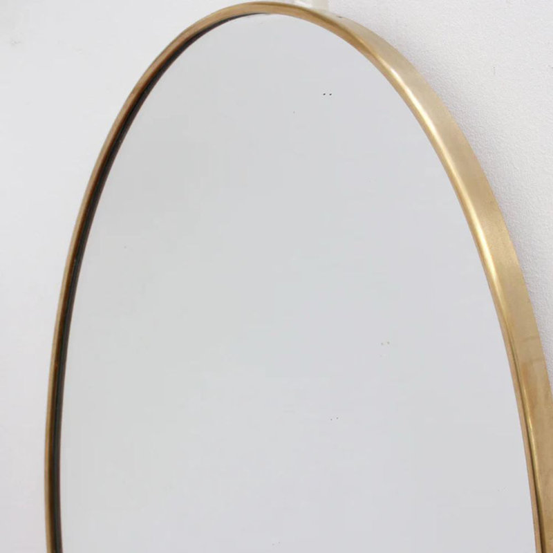 Aurelia Slim Gold Oval Wall Mirror, 28" x 17.75"
