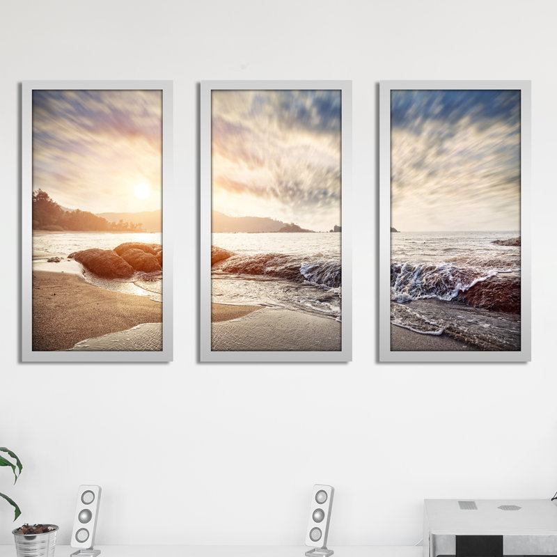 « soleil light », ensemble de 3 reproductions de photos encadrées, H 33,5 po x l 52,5 po x P 1 po