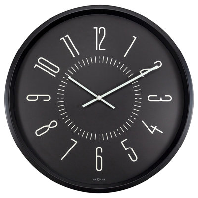 Luminous '- Horloge murale - 13,8 po - Métal et verre - Noir