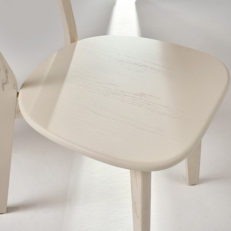 Ensemble de 4 chaises d'appoint 100% chêne massif H 17,7 po, 4, Chêne blanc