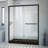 DreamLine Infinity-Z 32 inch D x 60 inch W x 74 3/4 inch H Semi-Frameless Sliding Clear Shower Door in Matte Black with Left Drain Black Shower Base Kit-859016581-867037154-946180058