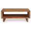 Table basse Donni avec tablette, 46 po rectangulaire, pieds à panneaux, bois brun