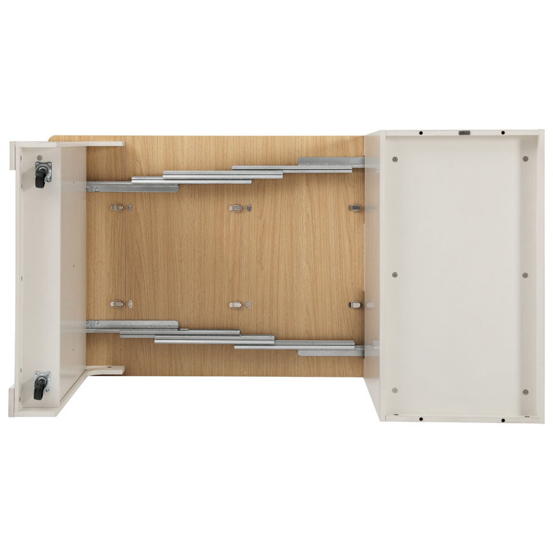 Îlot de cuisine 59,5 po avec table de salle à manger extensible K&K, table de rangement avec rangement double-face, îlot de cuisine avec 2 tiroirs, prise de courant, tablettes ouvertes sur le côté