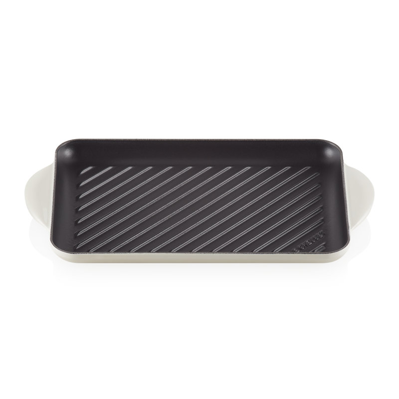 Le Creuset Cast Iron Rectangular Grill 32cm, Meringue