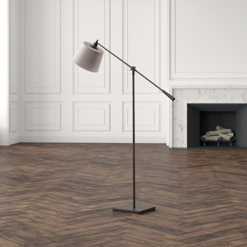 Real Simple Task Floor Lamp, Snowflake, Gunmetal Powder Coat