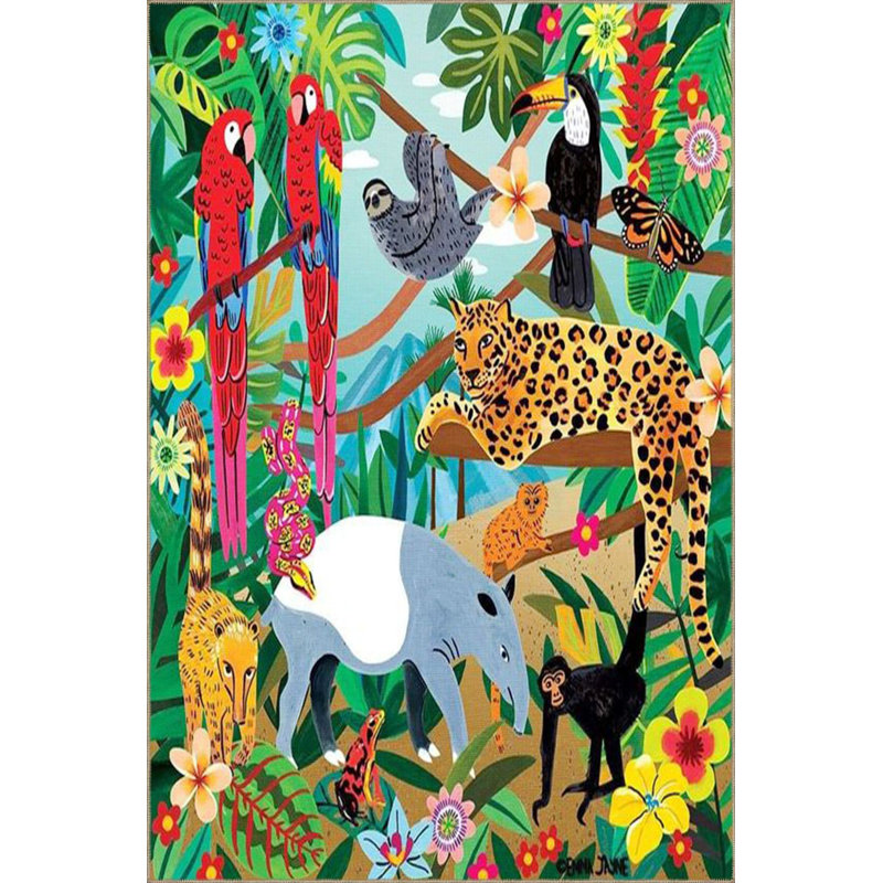 Tapis lavable à la machine Botanical, Rectangle 4 pi 7 po x 6 pi 7 po
