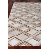 Natural Hide hand-tufted Leather Hide Beige Area Rug