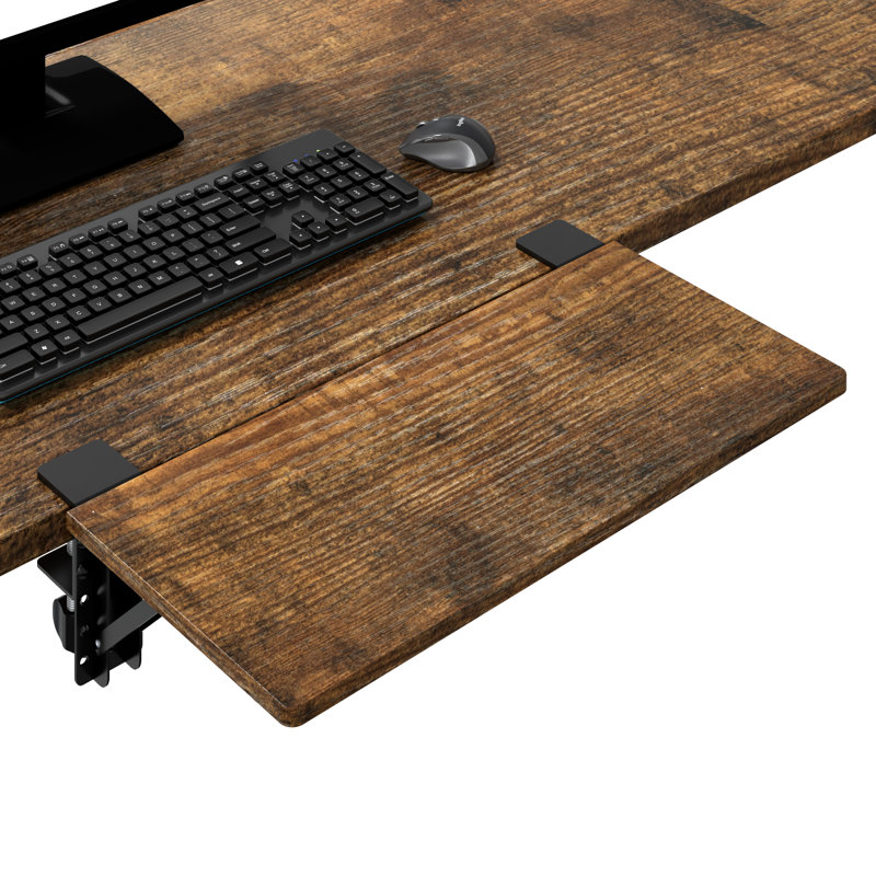 Adreian 1.3cm H x 51cm W Desk Keyboard Tray, Rustic Brown