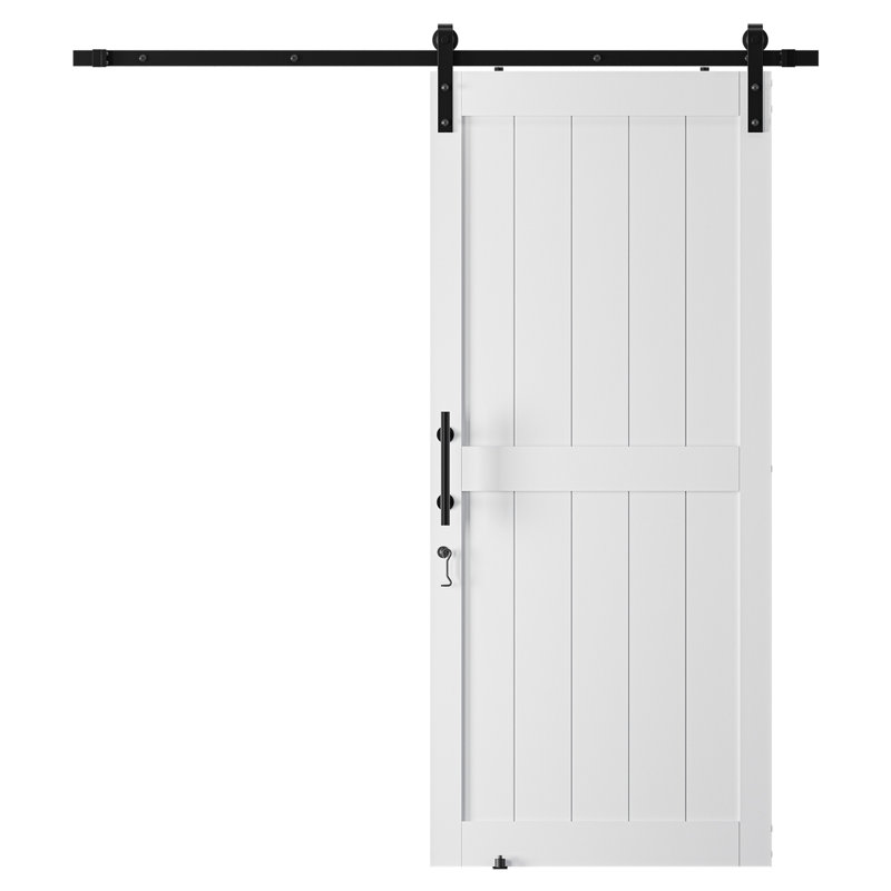 Manufactured Paneled Barn Door with Installation Hardware Kit, 42" x 84"