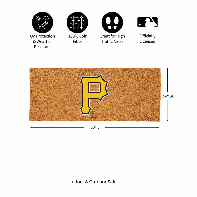 Très grand tapis couleur coco Pittsburgh Pirates, 60 po x 24 po